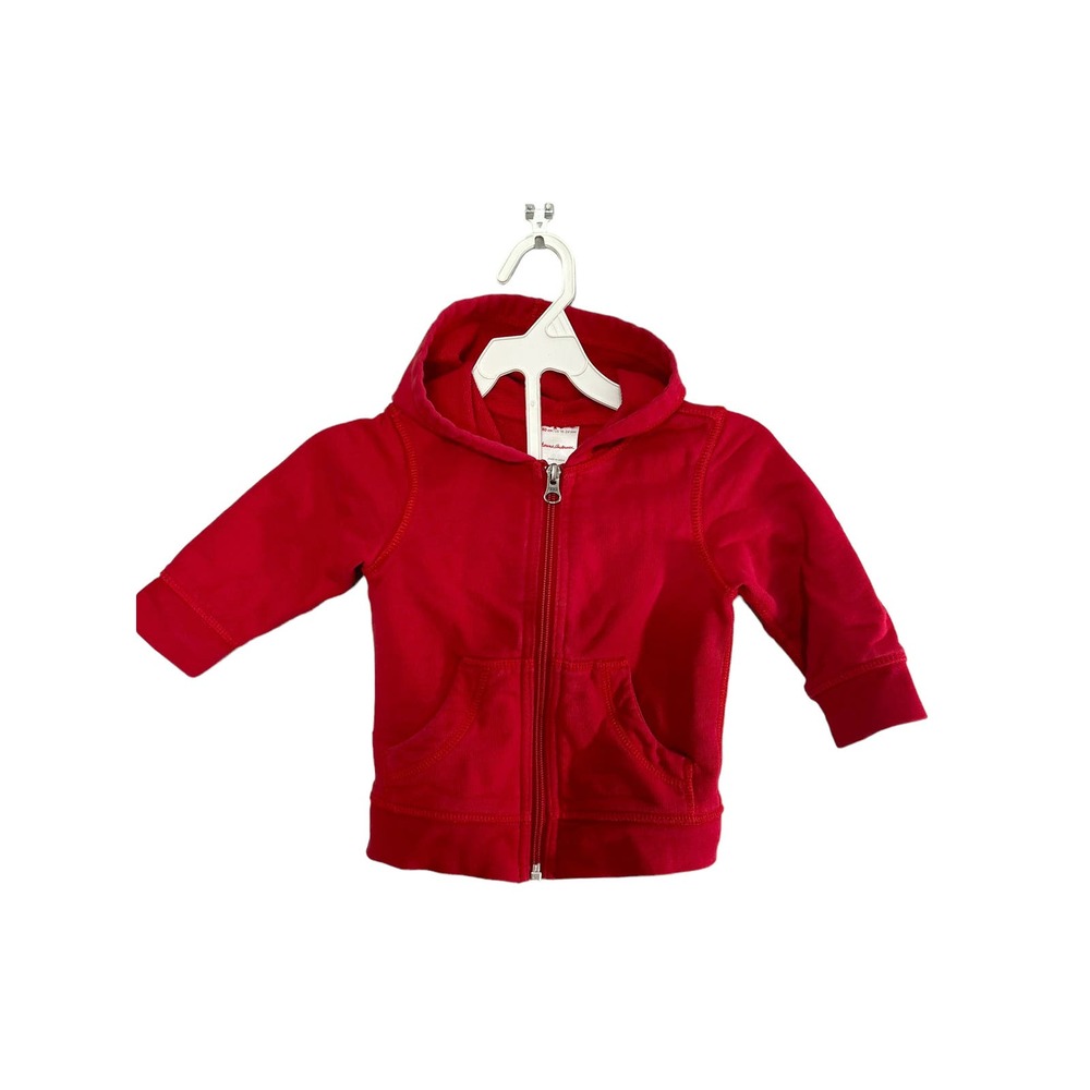 Hanna Andersson Red Hooded Zip Up Hoodie 80cm (18-24 months)